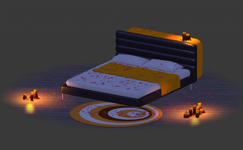 Bed with candles preview image 1